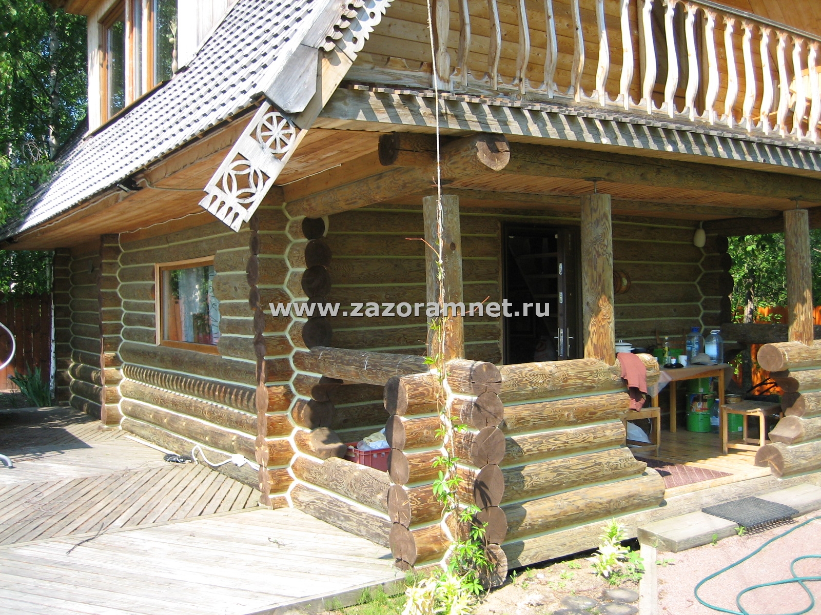 Пример утепления старого дома из бревна, герметиком теплый шов